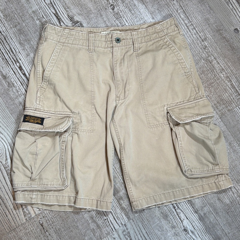 Polo Jeans Co Ralph Lauren Cargo Shorts Mens 32 Khaki Tan Military Utility